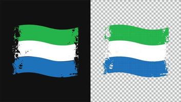 sierra leone vågig grunge borste flagga design vektor