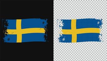 sveriges flagga transparent med akvarellpensel vektor