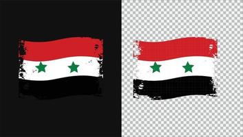 syrien land transparent vågig flagga grunge borste vektor