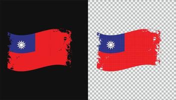 taiwan land transparent vågig flagga grunge borste vektor