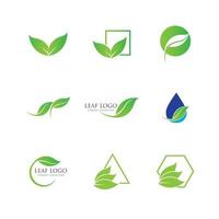 Logos der grünen Blattökologie-Naturelementvektorikone vektor