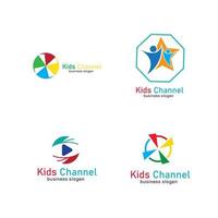 Kinderkanal Logo Symbol Design-Vorlage. Vektor-Illustration vektor