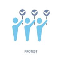 Protest Konzept Linie Symbol. einfach Element Illustration. Protest Konzept Gliederung Symbol Design. vektor