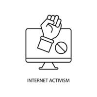 Internet Aktivismus Konzept Linie Symbol. einfach Element Illustration. Internet Aktivismus Konzept Gliederung Symbol Design. vektor