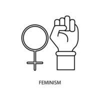 Feminismus Konzept Linie Symbol. einfach Element Illustration. Feminismus Konzept Gliederung Symbol Design. vektor