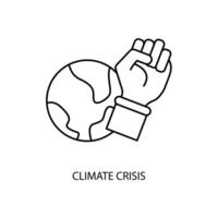 Klima Krise Konzept Linie Symbol. einfach Element Illustration. Klima Krise Konzept Gliederung Symbol Design. vektor