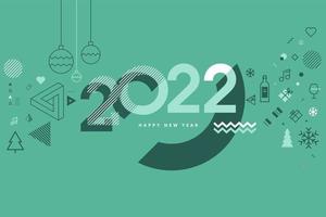 Frohes neues Jahr 2022. Vektor-Illustration für Grußkarten, Party-Einladungskarten, Website-Banner, Social-Media-Banner, Hintergrund, Cover-Design-Vorlage, Marketingmaterial. vektor