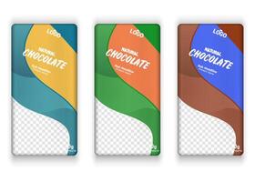 Zement und Schokolade Bar Etikette Design mit mehrere Farbe Variante eps vektor