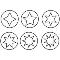 Star Symbol Satz. fünf Star Illustration Zeichen Sammlung. Bewertung Symbol. vektor