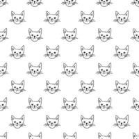 sömlös mönster med katt munkorg klotter för dekorativ skriva ut, omslag papper, hälsning kort, tapet och tyg vektor