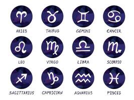 hand dragen zodiaken tecken i runda ramar esoterisk klotter uppsättning astrologi ClipArt element för design vektor