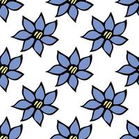 Sommer- nahtlos Muster mit Blumen Gekritzel zum dekorativ drucken, Verpackung Papier, Gruß Karten, Hintergrund und Stoff vektor