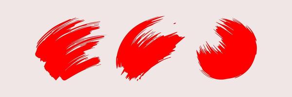 rot runden Farbe Bürste Schlaganfall, Tinte Spritzer und künstlerisch Design Elemente. schmutzig Aquarell Textur, Kasten, rahmen, Grunge Hintergrund, Spritzen oder kreativ gestalten zum Sozial Medien. abstrakt Zeichnung. vektor