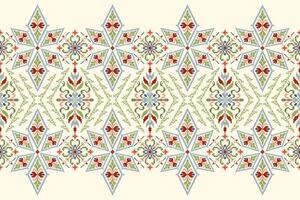 Blumen- Pixel Kunst Muster, geometrisch ethnisch orientalisch Stickerei auf Weiß Hintergrund vektor