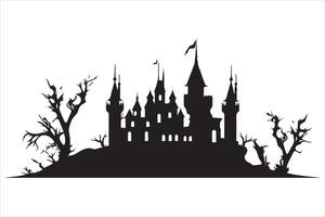 Halloween Hexe Haus Silhouette vektor