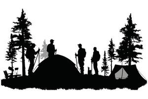 Camping schwarz Silhouette vektor