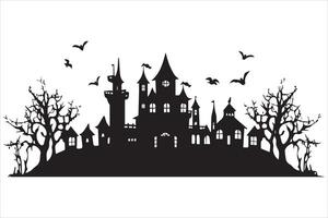 Halloween Hexe Haus Silhouette vektor