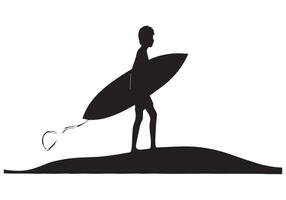 Surfen Silhouette Design Weiß Hintergrund kostenlos vektor
