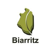 Karta av biarritz design illustration, symbol, tecken, översikt, värld Karta internationell mall på vit bakgrund vektor