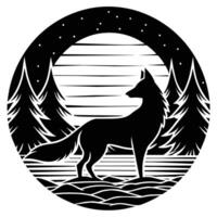 Wolf Symbol Illustration Satz. Tiere Illustration Zeichen Sammlung. wild Leben Symbol. vektor