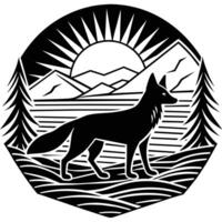 Wolf Symbol Illustration Satz. Tiere Illustration Zeichen Sammlung. wild Leben Symbol. vektor