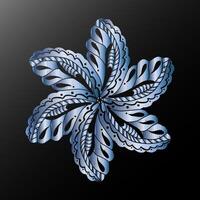 3d mandala kalejdoskop etnisk motiv lutning metallisk stiliserade snöflinga element vektor