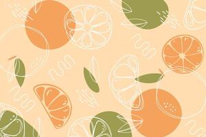 Zitrusfrüchte Orangen Früchte nahtlos Muster vektor