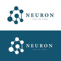 Neuron Logo Design Gesundheit Illustration DNA Molekül Nerv Zelle abstrakt einfach Illustration vektor