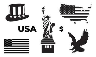 Silhouette Bild von Symbole von Amerika vektor