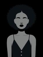 kvinna pop- konst affisch minimalistisk måla svart vit Färg platt vektor