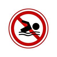 Nein Schwimmen unterzeichnen. Illustration vektor