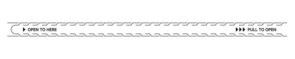öffnen zu Hier Serie von perforiert ziehen Registerkarten vektor