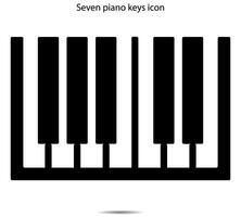 sju piano nycklar ikon, illustratör vektor