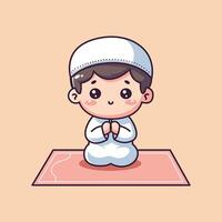 Illustration von süß wenig Muslim Kind beten vektor
