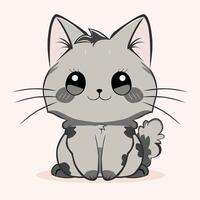 anime tecknad serie karaktär orange Färg söt katt i vår, teckning, Lycklig söt, konst, djur, kattunge, sällskapsdjur, grafisk, katt vektor