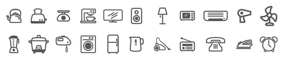 Zuhause Gerät elektronisch Werkzeuge einfach Gliederung Symbol Symbol vektor