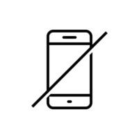 Nein Handy, Mobiltelefon Telefon Zeichen Symbol isoliert auf Weiß Hintergrund. Smartphone aus Symbol vektor