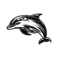 Delfin Springen Illustration auf Weiß Hintergrund Design Stil vektor