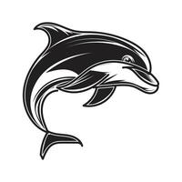 delfin Hoppar illustration på vit bakgrund design stil vektor