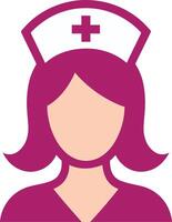 Krankenschwester Benutzerbild mit Hut auf ihr Kopf Symbol vektor