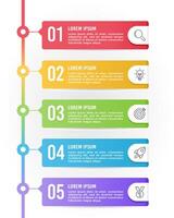 Infografik Etikette 5 Schritte Vorlage zu Erfolg. Geschäft Präsentation. vektor
