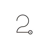 Nummer 2 Schlüssel geometrisch Symbol einfach Logo vektor