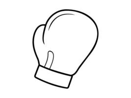 översikt illustration av boxning handske. linje konst av sportslig handske. minimalistisk design. svart och vit. ikon, logotyp, tecken, piktogram, skriva ut. sporter Utrustning, kraftfull stansa. isolerat på vit bakgrund vektor