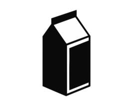 svart och vit silhuett av mjölk kartong eller juice kartong. naiv förpackning ikon i svartvit stil. mejeri eller dryck behållare. grafisk design element. isolerat på vit yta. skriva ut. vektor