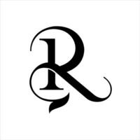 initialer monogram brev r lyx logotyp design mall vektor