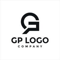 initialer monogram gp brev logotyp design vektor