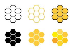 Bienenwabe Symbol einstellen im eben Stil. Bienenstock Zeichen Symbol vektor