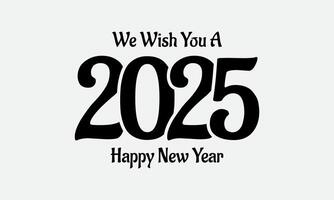 glücklich Neu Jahr 2025 Text Design. vektor