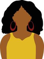 afrikansk kvinna avatar i platt design. isolerat illustration på vit bakgrund. vektor