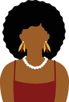 afrikansk kvinna avatar i platt design. isolerat illustration på vit bakgrund. vektor